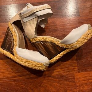 BCBG MaxAzria Beige Wedge Sandals…Gently used